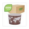 World Art Renewable and Compostable Food Container, 8 oz, 3.04" Diameter x 2.38"h, Brown, 50/Pack, 20 Packs/Carton2