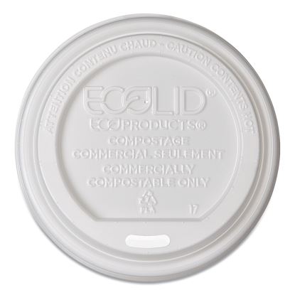 EcoLid Renewable/Compostable Hot Cup Lids, PLA, Fits 8 oz Hot Cups, 50/Packs, 16 Packs/Carton1