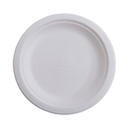 Renewable and Compostable Sugarcane Dinnerware, Plate, 10" dia, Natural White, 50/Pack1