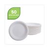Renewable and Compostable Sugarcane Dinnerware, Plate, 10" dia, Natural White, 50/Pack2