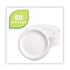 Renewable and Compostable Sugarcane Plates, 9" dia, Natural White, 50/Packs2