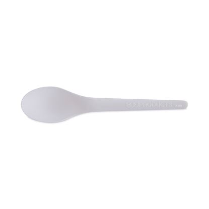 Plantware Compostable Cutlery, Spoon, 6", Pearl White, 50/Pack, 20 Pack/Carton1