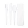 Plantware Compostable Cutlery Kit, Knife/Fork/Spoon/Napkin, 6", Pearl White, 250 Kits/Carton1