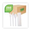 Plantware Compostable Cutlery Kit, Knife/Fork/Spoon/Napkin, 6", Pearl White, 250 Kits/Carton2