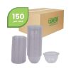 Renewable and Compostable Containers, 18 oz, 5.5" Diameter x 2.3"h, Clear, 150/Carton2