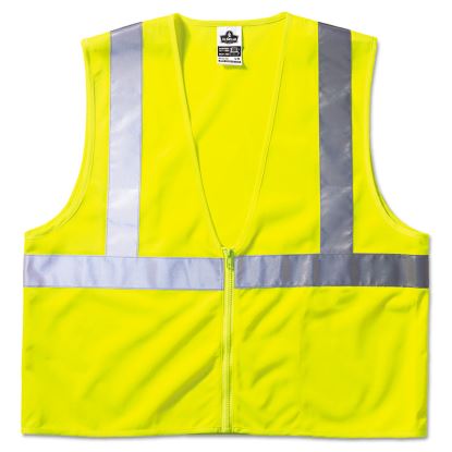 GloWear 8210Z Class 2 Economy Vest, Polyester Mesh, Large to X-Large, Lime1
