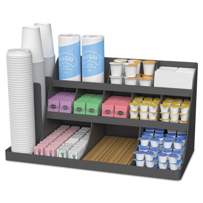 Extra Large Coffee Condiment and Accessory Organizer, 14 Compartment, 24 x 11.8 x 12.5, Black1