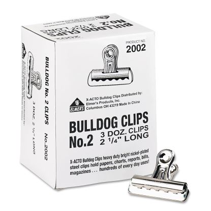 Bulldog Clips, Medium, Nickel, 36/Box1