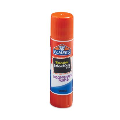 Washable School Glue Sticks, 0.24 oz, Applies Purple, Dries Clear, 4/Pack1