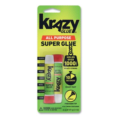All Purpose Krazy Glue, 0.07 oz, Dries Clear, 2/Pack1
