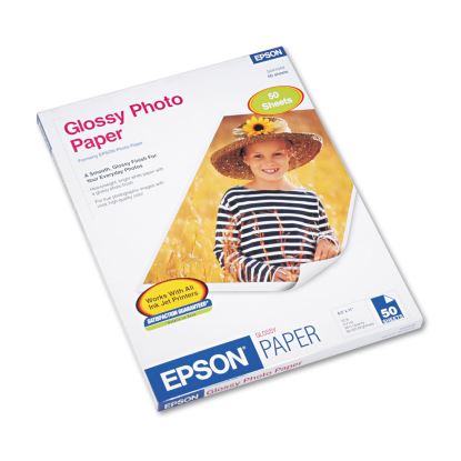 Glossy Photo Paper, 9.4 mil, 8.5 x 11, Glossy White, 50/Pack1