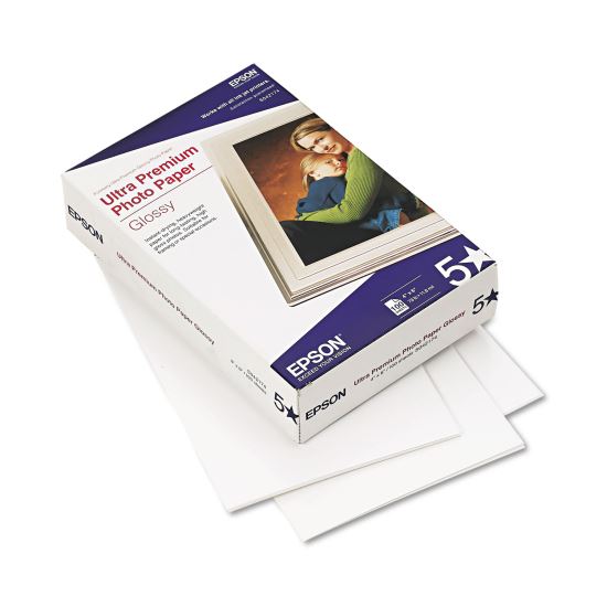 Ultra Premium Glossy Photo Paper, 11.8 mil, 4 x 6, Glossy Bright White, 100/Pack1