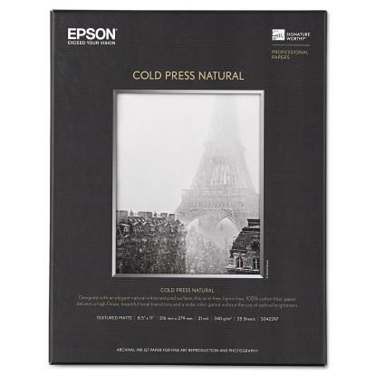 Cold Press Fine Art Paper, 19 mil, 8.5 x 11, Textured Matte Natural, 25/Pack1