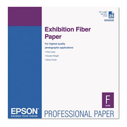 Exhibition Fiber Paper, 13 mil, 17 x 22, White, 25/Pack1