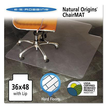 Natural Origins Chair Mat with Lip For Hard Floors, 36 x 48, Clear1