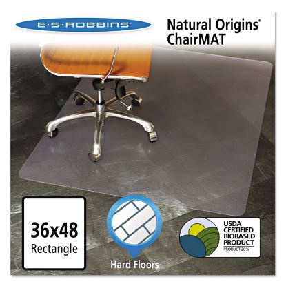 Natural Origins Chair Mat for Hard Floors, 36 x 48, Clear1