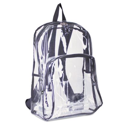 Backpack, PVC, 12.5 x 5.5 x 17.5, Clear/Black1