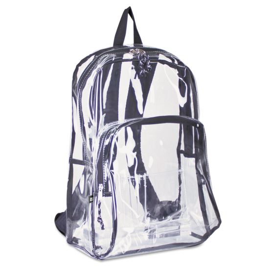 Backpack, PVC, 12.5 x 5.5 x 17.5, Clear/Black1