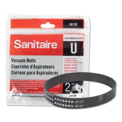 Replacement Belt for Upright Vacuum Cleaner, Flat U Style, 2/Pack1