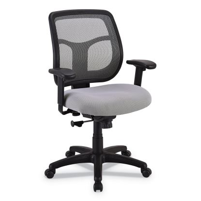 Apollo Mid-Back Mesh Chair, 18.1" to 21.7" Seat Height, Silver Seat, Silver Back, Black Base1