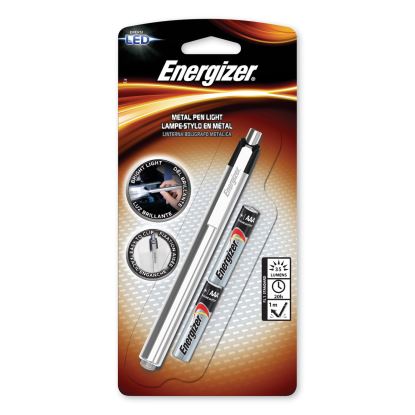 LED Pen Light, 2 AAA Batteries (Included), Silver/Black1