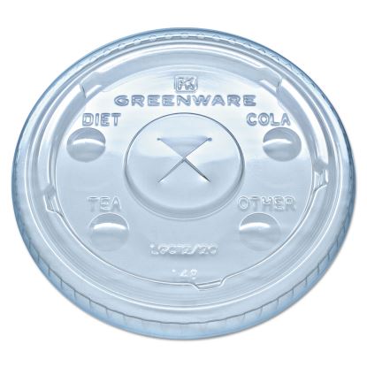 Greenware Cold Drink Lids, Fits 9 oz Old Fashioned Cups, 12 oz Squat Cups, 20 oz Cups Clear, 1,000/Carton1
