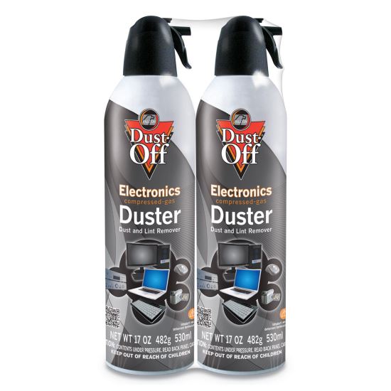 Disposable Compressed Air Duster, 17 oz Can, 2/Pack1