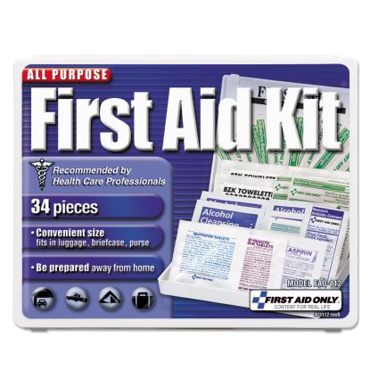All-Purpose First Aid Kit, 34 Pieces, 3.74 x 4.75, 34 Pieces, Plastic Case1