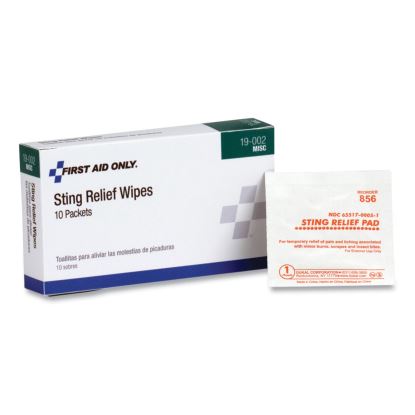 First Aid Sting Relief Pads, 10/Box1