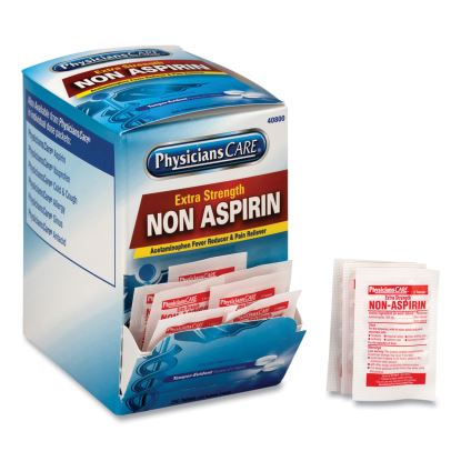 Pain Relievers/Medicines, XStrength Non-Aspirin Acetaminophen, 2/Packet, 125 Packets/Box1