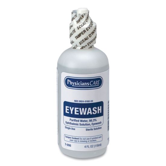 First Aid Refill Components Disposable Eye Wash, 4 oz Bottle1