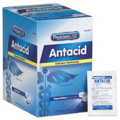 Over the Counter Antacid Medications for First Aid Cabinet, 2 Tablets/Packet, 125 Packets/Box1