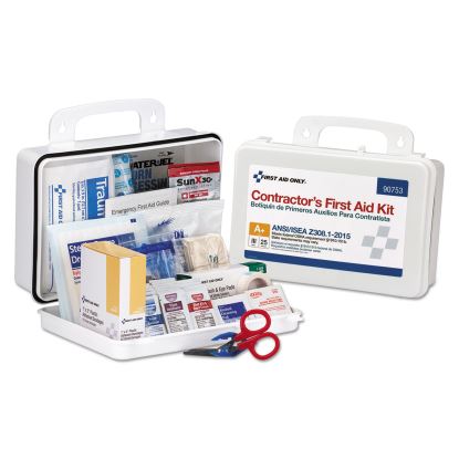 Contractor ANSI Class A+ First Aid Kit for 25 People, 128 Pieces, Plastic Case1