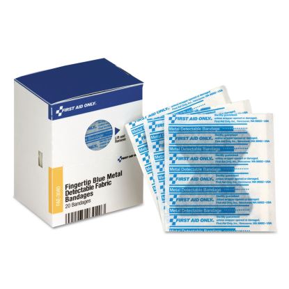SmartCompliance Blue Metal Detectable Bandages,Fingertip, 1.75 x 2, 20 Box1