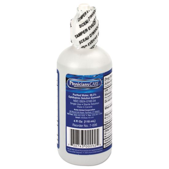 Refill for SmartCompliance General Business Cabinet, 4 oz Eyewash Bottle1