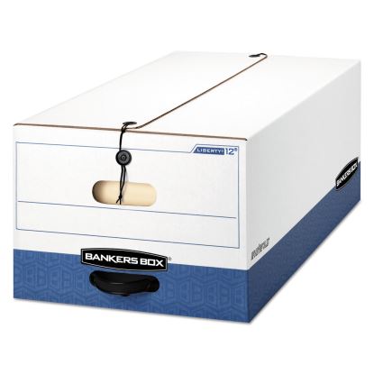 LIBERTY Heavy-Duty Strength Storage Boxes, Legal Files, 15.25" x 24.13" x 10.75", White/Blue, 12/Carton1