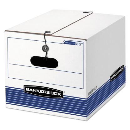 STOR/FILE Medium-Duty Strength Storage Boxes, Letter/Legal Files, 12.25" x 16" x 11", White/Blue, 12/Carton1
