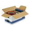 STOR/FILE Medium-Duty Strength Storage Boxes, Letter/Legal Files, 12.25" x 16" x 11", White/Blue, 4/Carton2
