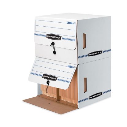 SIDE-TAB Storage Boxes, Letter Files, White/Blue, 12/Carton1