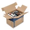 SmoothMove Prime Moving/Storage Boxes, Small, Regular Slotted Container (RSC), 16" x 12" x 12", Brown Kraft/Blue, 10/Carton2