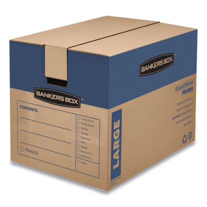 SmoothMove Prime Moving and Storage Boxes, Regular Slotted Container (RSC), 24" x 18" x 18", Brown Kraft/Blue, 6/Carton1