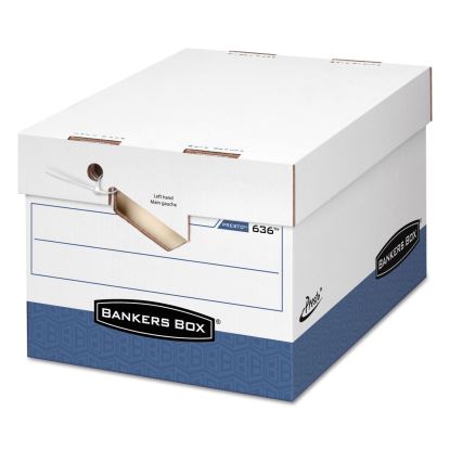PRESTO Ergonomic Design Storage Boxes, Letter/Legal Files, 12.88" x 16.5" x 10.38", White/Blue, 12/Carton1