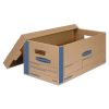 SmoothMove Prime Moving and Storage Boxes, Small, Half Slotted Container (HSC), 24" x 12" x 10", Brown Kraft/Blue, 8/Carton2