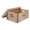 SmoothMove Prime Moving and Storage Boxes, Large, Half Slotted Container (HSC), 24" x 15" x 10", Brown Kraft/Blue, 8/Carton2