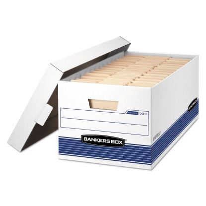 STOR/FILE Medium-Duty Storage Boxes, Letter Files, 12.88" x 25.38" x 10.25", White/Blue, 12/Carton1
