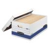 STOR/FILE Medium-Duty Storage Boxes, Legal Files, 15.88" x 25.38" x 10.25", White/Blue, 4/Carton1