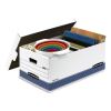 STOR/FILE Medium-Duty Storage Boxes, Legal Files, 15.88" x 25.38" x 10.25", White/Blue, 4/Carton2