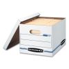 STOR/FILE Basic-Duty Storage Boxes, Letter/Legal Files, 12.5" x 16.25" x 10.5", White/Blue, 12/Carton2