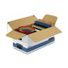 STOR/FILE Medium-Duty Strength Storage Boxes, Letter Files, 12.25" x 24.13" x 10.75", White/Blue, 12/Carton2