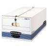 STOR/FILE Medium-Duty Strength Storage Boxes, Legal Files, 15.25" x 19.75" x 10.75", White/Blue, 4/Carton1